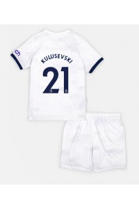 Tottenham Hotspur Dejan Kulusevski #21 Jalkapallovaatteet Lasten Kotipeliasu 2023-24 Lyhythihainen (+ Lyhyet housut)
